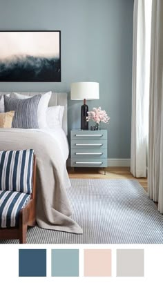 Want to know what colors work best with blue? Here are five unexpected (& killer!) palettes to try. Design, Bedrooms, Kamar Tidur, Wallpaper, Dekorasi Rumah, Bedroom Color Schemes