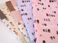 Fat Qtr Cosmo Cotton Linen Blend Canvas Bears and Sweets on Pink Background