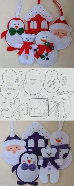 3 un Fieltro Navidad Copos De Nieve Adornos Glitter Scrapbooking Cardmaking