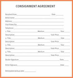 16 best consignment agreement form images sample resume privacy consignment agreement form