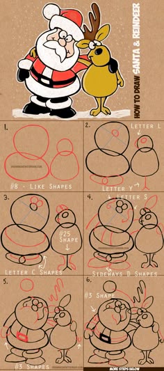 how to draw a christmas tree step by step drawing tutorial with how to draw cartoon santa claus and reindeer easy step by step tutorial