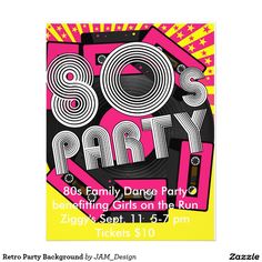 80s party invitation print from free online templates 80 s party