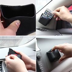 Alivier 2Pcs Universal Glasses Holders for Car Visor Phone Pen Organizer Storage Bag Box