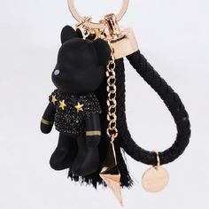 Novel Bag Accessories Leather Tassel Charm Car Key Chain Ring Handbag Pendant US