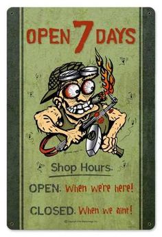 Vintage Mechanic Service Station Metal Sign Garage Body Shop Club Barn Decor 2