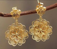 Gold Jewellery Fashion Designs Earrings Nikita Jewellers Portfolio Gold Earrings Flowers For Bride Weddingnet Wedding India Indian Indianwedding Mehendi Ceremony
