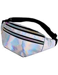 Wdcd Glitzer Bauchtasche Damen Silber Gürteltasche Herren ZukOPXi