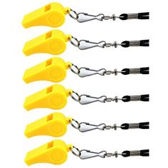 Colorful Plastic Whistle with Lanyard pet training sports party parade kids toys