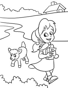 Mary Had A Little Lamb Nursery Rhyme Coloring Page From Kiboomu Kids