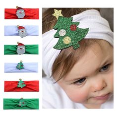 Baby Girls Kids Cute Xmas Elastic Hairband Headband Stretch Cloth Headband Gift