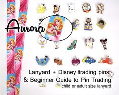 Disney World 25 Pin Trading Lot Lanyard Starter Black Set Peter Pan Tinkerbell