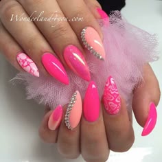 Ongles En Gel Multicolore, Ongle Gel, Ongles Roses Mignons, Manucure Française Paillettes,