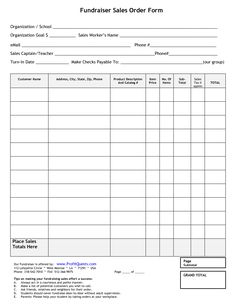 Free Blank Order Form Template | Blank fundraiser order form ...