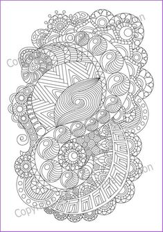 Adult Coloring Page Zentangle Pattern Inspired Sheet Printable Art Original PD