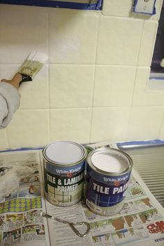 Painting Tile In Bathroom how to paint bathroom tile the right way. update the powder room Painting Tile In Bathroom how to paint bathroom tile the right way. update the powder room