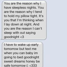 Goodnight text to your girlfriend