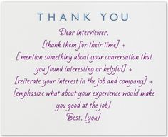 thank you notes for job interview