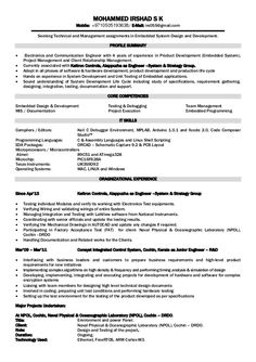 resume sample for electronics engineer