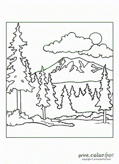 forest scene print color fun free printables coloring pages
