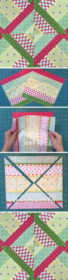 Twink and the beast Pinwheel block from multiple strips