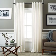 244 Best Curtains Images Living Room Bed Picture This With Wood Blinds Behind Velvet Pole Pocket Curtain Ivory Westelm