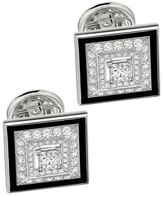 Cairn Terrier Dog Image Rhodium Plated Small Bordered Cufflinks in Gift Box