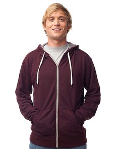 Brand Essentials Mens Lightweight French Terry Hooded Sweatshirt