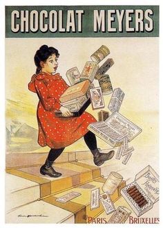 Charming french vintage chocolate advertisement French vintage chocolate advertisement that can