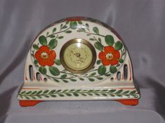 Czech Poppy pottery mantel clock Ceramic Pottery, Ceramic Art, Art Nouveau, Art Deco, Bohemian Art, Clocks, Poppies, Birds, Buttons