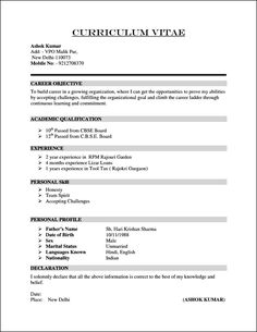examples of job resumes