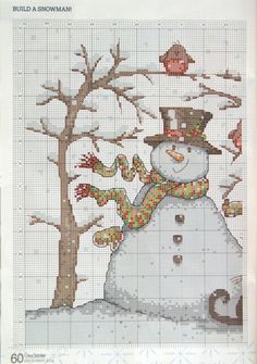 Frozen Felix Snowman Cross Stitch Pattern