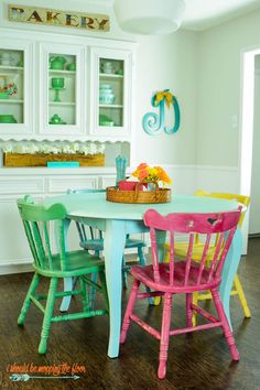 This Homeowner S Dining Room Finally Matches Her Age Pinterest I Should Be Mopping The Floor Vintage Table And Chairs Created With Chalk Paint Love Fun Colors