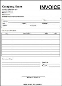 sample invoice template