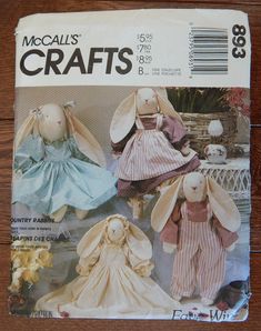 McCalls 5282 Faye Wine Bunny Wraps Pattern UNCUT Easter spring plush clothes VTG