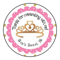 30 Gold Crown Birthday Mini Bubble Labels Quinceanera Sweet 16 Personalized 30 Gold Crown Birthday Mini Bubble Labels Quinceanera Sweet 16 Personalized