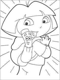 Dora The Explorer Map And Backpack Coloring Page You Can Print Out This Color It With Your Kids