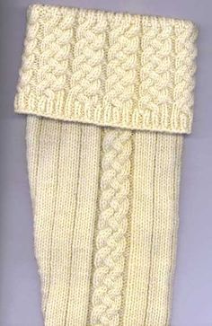 Gents White Kilt Hose Socks Knitted Full Length