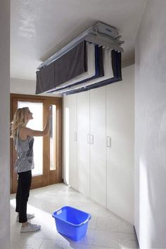 Ericsindustrier S/échoir Mural BEDA 100x50cm /étendoir a Linge Mural avec Supports m/étalliques avec Un Design Puissant Qui respire la qualit/é Rev/êtement PVC Blanc