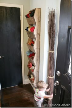 9 Best Organize Winter Scarves Hats And Gloves Images On Pinterest Diy Rustic Wall Storage Bins Shelves Bin Pantry