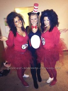 last minute sexy girls group costume thing 1 thing 2 and cat in the hat - Halloween Costumes Three Girls last minute sexy girls group costume thing 1 thing 2 and cat in the hat - Halloween Costumes Three Girls