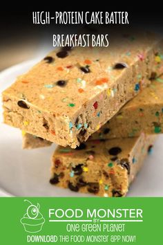 High-Protein Cake Batter Breakfast Bars! Gluten Free, Healthy Baking, Breakfast Recipes, Cake, Protein Cake, Healthy Desserts