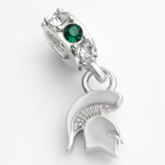 Spartans Logo Enamel Dayna Designs Michigan State University Heart Necklace Sterling Silver Jewelry Small for Women//Girls