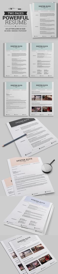 Two Pages Clean Resume CV Template INDD, PSD Resume Templates - psd resume templates Two Pages Clean Resume CV Template INDD, PSD Resume Templates - psd resume templates