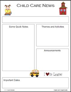 free childcare templates