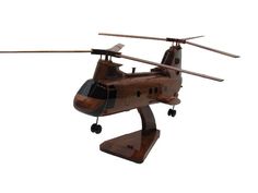 CH-47 Chinook Helicopter Handcrafted Natural Mahogany Premium Wood Desk Model