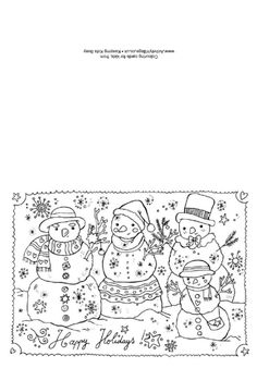 christmas card coloring pages