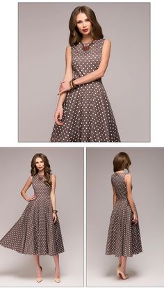 TRENDINAO 2019 New Polka Dots Button Dress Womens Casual Sleeveless V Neck with Pockets Boho Beach Elegant Maxi Dresses