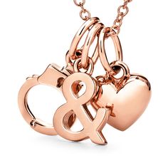 FB Jewels Solid 14K White Gold Triple Heart Pendant