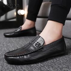 Zapatos de vestir Moda Para Hombre Slip On Imitación Cuero Mocasines informales de Negocios