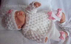 Angies Angels patterns - exclusive designer knitting and crochet patterns for your precious baby or reborn dolls, handmade, handknitted, baby clothes, reborn doll clothes